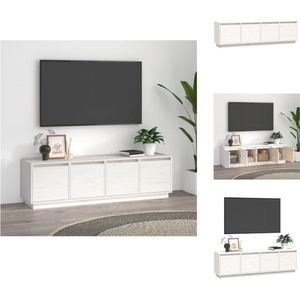 vidaXL TV-meubel Wit - Grenenhout - 156x37x45 cm - Trendy design - Kast