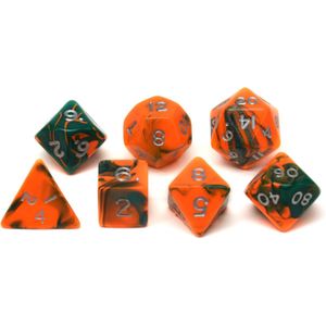 Dobbelsteen Toxic Oranje / Groen Set (7 stuks) HOT Games