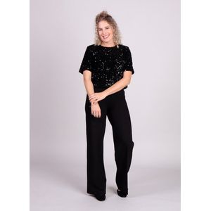 Zwarte pantalon met elastische tailleband Seenta - mbyM