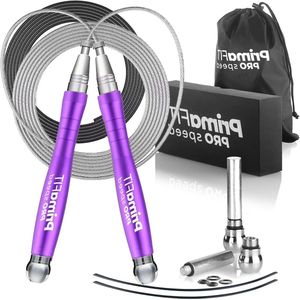 Pro Speed Springtouw Volwassen Fitness voor Mannen Vrouwen - 3 m Verstelbaar - Boksen Gym MMA Crossfit Workout Reserve Kabel Gewichten Beschermers