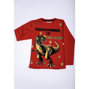 Dino jongens blouse rood met lange mouwen 1-2 jaar