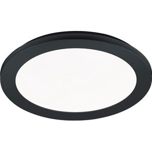 LED Plafondlamp - Badkamerlamp - Trion Camy - Opbouw Rond 13W - Spatwaterdicht IP44 - Dimbaar - Warm Wit 3000K - Mat Zwart