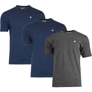 3-Pack Donnay T-Shirt (599008) - Sportshirt - Heren - Navy/Charcoal marl/Navy - maat M