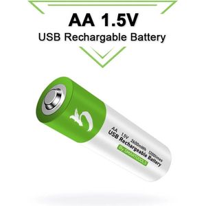 AA batterijen - 4x oplaadbare AA batterij - met usb-c oplaadsnoer /oplader - <1200x oplaadbaar cyclus
