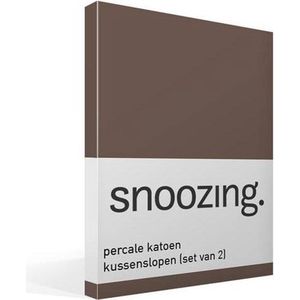 Snoozing - Kussenslopen - Set van 2 - Percale katoen - 60x70 cm - Taupe