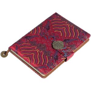 Notebook Chinese Yun Brocade - Journal - Dagboek - Rainbow Red - Hardcover met magneet slot - 22 x 15 cm.