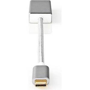 Nedis USB-C Adapter - USB 3.2 Gen 1 - USB-C Male - Mini DisplayPort Female - 0.20 m - Rond - Verguld - Gevlochten / Nylon - Zilver - Cover Window Box