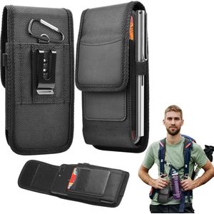Universele heuptas voor mobiele telefoon - XXL riemtas telefoonhouder - compatibel met iPhone Samsung - zwart