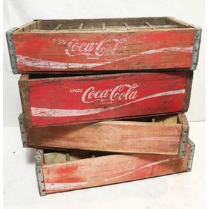 Originele Vintage Houten Coca-Cola Flessenkrat 24 vakken