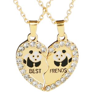 Fako Bijoux® - Vriendschapsketting - BFF Ketting - Best Friends - Panda - Goudkleurig