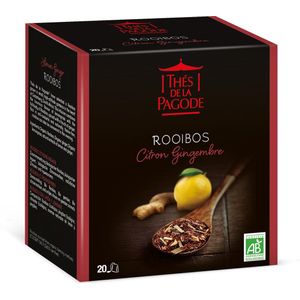 Thes de la Pagode - Thee rooibos citroen en gember - theezakjes - biologisch - 20 theezakjes