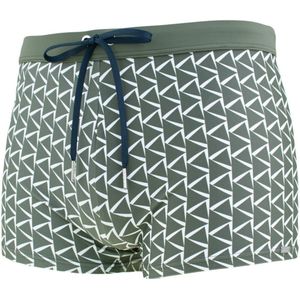 Schiesser heren zwemboxer retro graphic groen