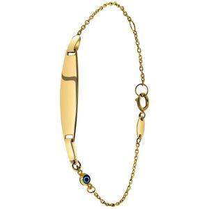 Lucardi Unisex - Armbandje met hanger - Ovaal - Cadeau - 18 Karaat Goud - Geelgoud