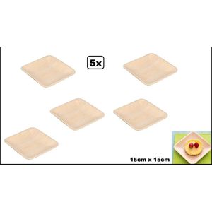 5x BIO Palmblad borden vierkant 15x15cm - next generation - palm blad bord gebak tapas amuse next generation diner gebak gerecht