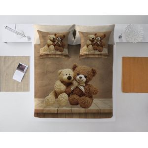 Dekbedovertrek - Lekker Snoozen - Teddy Couple - Teddyberen - Katoen