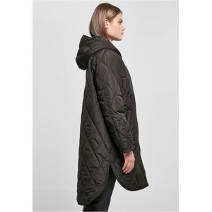 Urban Classics - Oversized Diamond Quilted Hooded Winterjas - S - Zwart