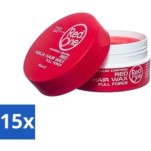 Red One - Haarwax - Red - Aqua Hair Wax - Voor Stevige Styling & Glanzend Resultaat - 150 ml - Bulkverpakking - 15 stuks