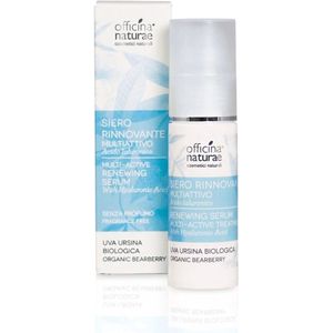 Officina Naturae - Multi-active Renewing Serum met hyaluronzuur en berendruif extract 30 ml - vocht-inbrengende serum voor 's ochtends en 's avonds -Biologische gezichtsserum