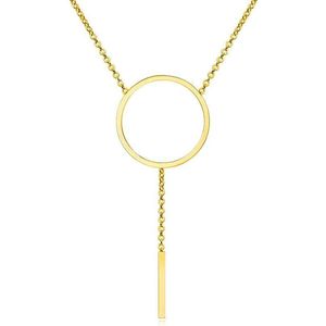 Dames ketting Cilla Jewels Edelstaal verguldkleurig Cirkel Staaf