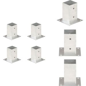 vidaXL Paalanker - Paalankers - Paalhouder - Paalhouders - Paalankers 4 st 81 mm gegalvaniseerd metaal