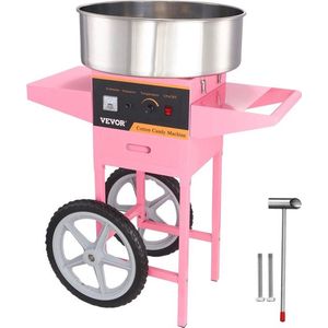 Luxe Suikerspinmachine – Met Onderstel – Suikerspinmaker – Voor Feestjes en Partijen – Cotton Candy – Kunststof – Feestelijk Design – Roze