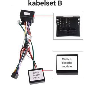 Iso kabelset B met canbus decoder voor Carplay autoradio | Geschikt voor o.a. Alfa Romeo 159, Spider, Brera, Giulietta, Mito | Quadlock kabel stekker connector verloopstekker | 2005 2006 2007 2008 2009 2010 2011 2012 2013 2014 2015 2016 2017 2018