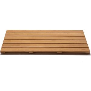 Bamboe badmat, antislip, grote douchemat (50 x 66 cm), antislipmat, badkuip, wasbaar tapijt voor badkamer en keuken in beige, duurzaam en hygiënisch materiaal voor kinderen