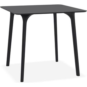 Alterego Vierkante terrastafel 'LAGOON' zwart voor binnen / buiten - 80x80xcm