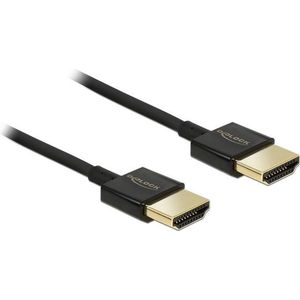 Dunne Premium HDMI kabel - versie 2.0 (4K 60Hz) / zwart - 0,25 meter