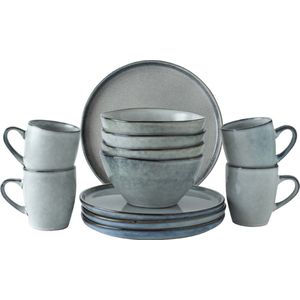 Dutch Rose Serenity - Dutch Rose Set 12 Delig Servies Grijs