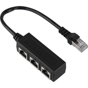 Ethernet-Kabeladapter 1 Mannetje aan 3 Vrouwelijke Haven Interface RJ45-Splitteradapter met Ethernet Kabel .