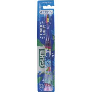 GUM Tandenborstel Tijdschakelaar Licht Junior 6+ 903 (Kleur : Violet)