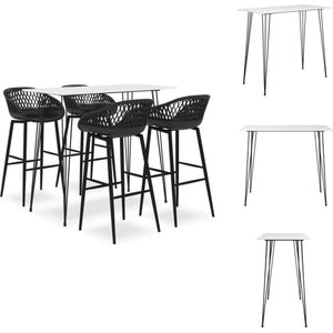 vidaXL Barset - Barsets - Bar Set - Bar Sets - 5-delige Barset wit en zwart