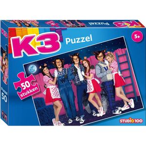 K3 - puzzel 50 st - de 3 biggetjes en de wolven