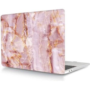 Hardshell Case - Geschikt voor oude MacBook Air - Voor Air 13 inch A1369 (2010 en 2011) - Marmer Roze