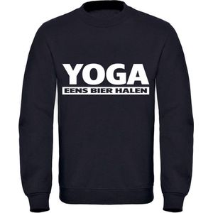 Yoga eens bier halen | zuipen | feest | alcohol | drank | Unisex | Trui | Sweater | Hoodie | Capuchon | Zwart