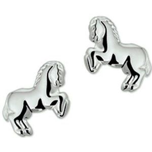 Oorknoppen Paard Zilver Gerhodineerd Glanzend 8.5 mm x 7 mm