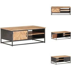 vidaXL Houten Salontafel - Massief Acaciahout - 90 x 50 x 35 cm - Stabiel en Duurzaam - Tafel