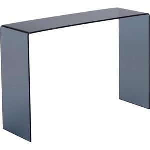 Vente-unique Consoletafel van gebogen gehard gerookt glas - Zwart - ALONZO