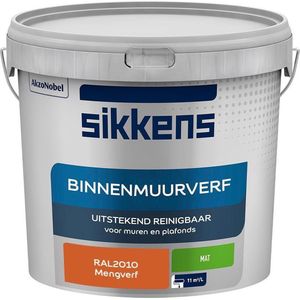 Sikkens - Binnenmuurverf - Muurverf - Mengkleur - Mat - RAL2010 - 5L