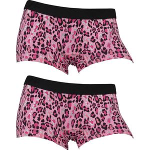 Funderwear meisjes boxershorts luipaard 2-pack - 110 - Fuchsia