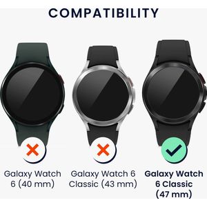 kwmobile Beschermende Ring geschikt voor Samsung Galaxy Watch 6 Classic 47mm Fitness Tracker - Bezel Ring voor smartwatch - Beschermring voor smartwatch in zwart / wit.