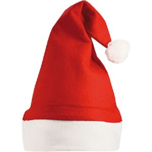 10 Kerstmutsen - one size fits all - ROOD - WIT