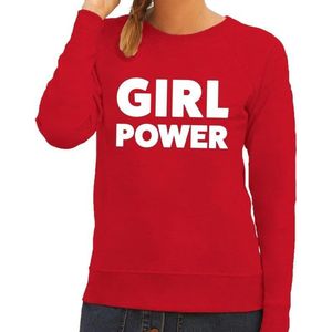 Girl Power tekst sweater rood dames - dames trui Girl Power XL
