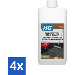 HG - Natuursteen Beschermer - Glanzend Beschermen - Eenvoudig in Gebruik - 1L - Voordeelverpakking - 4 stuks