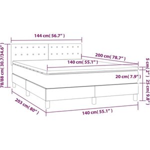 vidaXL-Boxspring-met-matras-stof-lichtgrijs-140x200-cm