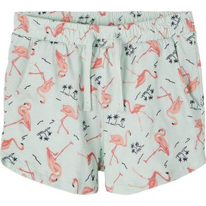 Name it short meisjes - groen - flamingo - NKFvigga - maat 128