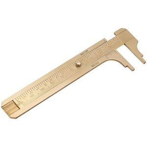 Meetgereedschap - Mini messing schuifmaat zakliniaal met dubbele schalen mm/inch (100 mm)