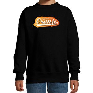 Zwarte fan sweater voor kinderen - supporter van oranje - Holland / Nederland supporter - EK/ WK trui / outfit 152/164