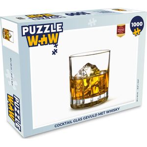 Puzzel Cocktail glas gevuld met whisky - Legpuzzel - Puzzel 1000 stukjes volwassenen